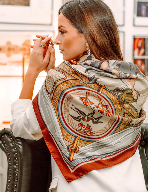 Fetolia | The Abduction of Europa – Bordeaux Beige Scarf